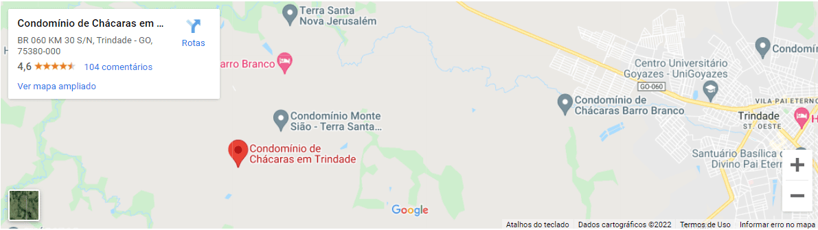 Localização das chácaras do Terra Santa
